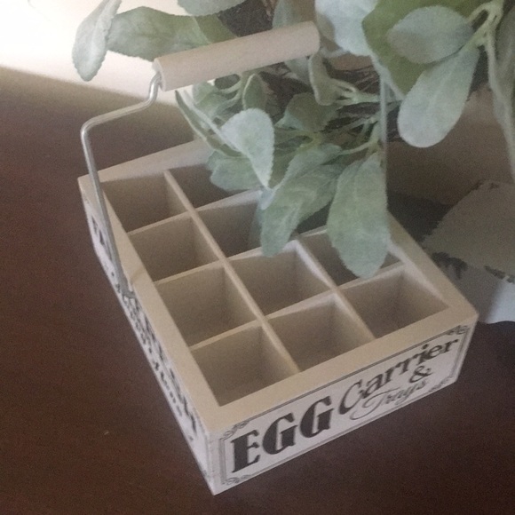Rustic Modern Farmhouse Hen Egg Carrier Wood Crate - Picture 5 of 5
